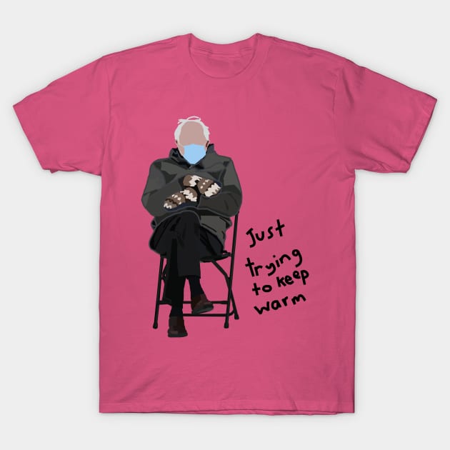 Keep Warm Bernie Sanders Mittens Abstract T-Shirt by ellenhenryart